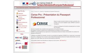 
                            4. Cerise Pro : Présentation du Passeport Professionnel -