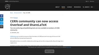 
                            10. CERN community can now access Overleaf and ShareLaTeX | CERN