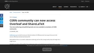 
                            6. CERN community can now access Overleaf and ShareLaTeX | CERN