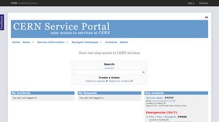 
                            3. CERN Service Portal: easy access to services at CERN - Service Desk