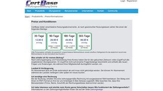 
                            4. CertBase - Preisinformationen