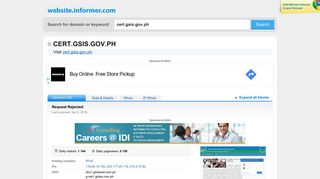 
                            7. cert.gsis.gov.ph at WI. Request Rejected - Website Informer