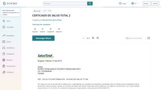 
                            8. CERTICIADO DE SALUD TOTAL 2 - Scribd