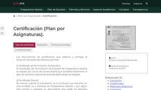 
                            6. Certificación - Preparatoria Abierta - Secretaría de Educación Pública