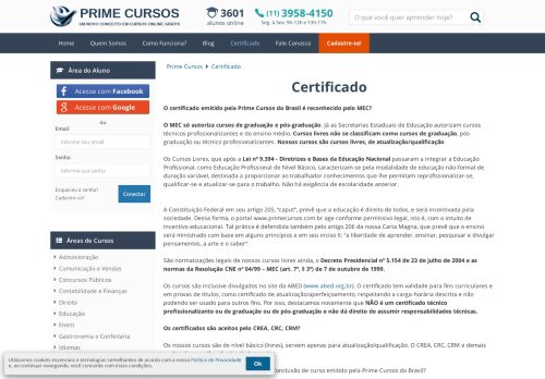 
                            7. Certificado Prime Cursos - Cursos Online para Você