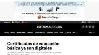 
                            10. Certificados de educación básica ya son digitales - El Informador