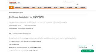 
                            11. Certificate Installation : QNAP NAS - Comodo SSL