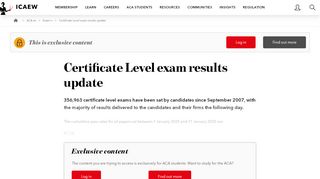 
                            6. Certificate Level exam results update | Exam results | ICAEW