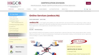 
                            6. Certificate of Origin - WebCO Service - HKGCC