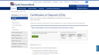 
                            11. Certificates of Deposit (CDs) | First Citizens Bank