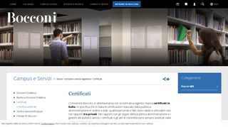 
                            4. Certificati - Università Bocconi Milano