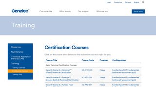 
                            7. Certification Courses | Genetec