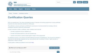 
                            7. Certification Queries · Basic Portal - QHelp - QQI