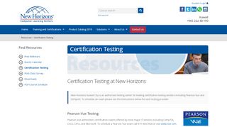 
                            11. Certification Testing at New Horizons