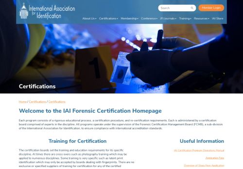 
                            12. Certifications - International Association for Identification