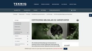 
                            8. Certificering køleanlæg og varmepumper - Tekniq