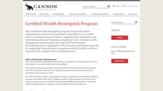 
                            8. Certified Wealth Strategist® Program | Cannon Financial Institute