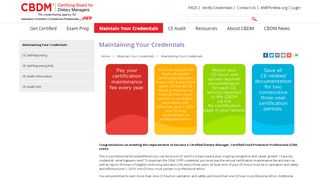 
                            13. Certifying Board for Dietary Managers (CBDM) - Maintaining Your ...