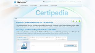 
                            12. Certipedia - Zertifikatsdatenbank von TÜV Rheinland