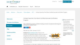 
                            13. Certiport launches Toon Boom Certified Associate Certification ...