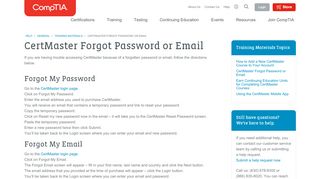 
                            4. CertMaster Forgot Password or Email - CompTIA
