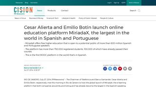 
                            5. Cesar Alierta and Emilio Botin launch online education platform ...