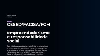 
                            10. CESED/FACISA/FCM – empreendedorismo e responsabilidade social ...