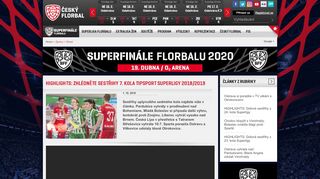 
                            5. Český florbal | Highlights: Zhlédněte sestřihy 7. kola Tipsport Superligy ...