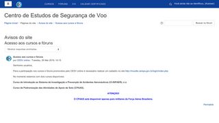 
                            6. Cesv Online: Acesso aos cursos e fóruns - Cenipa