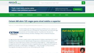 
                            12. Cetam AM abre 125 vagas para nível médio e superior -Editais de ...