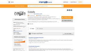 
                            2. Cetefe - O que fazemos e Trabalhe conosco | Empregos.com.br