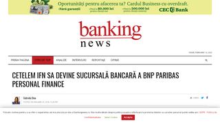 
                            10. Cetelem IFN SA devine sucursală bancară a BNP Paribas Personal ...