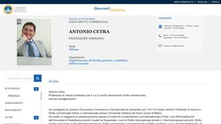 
                            6. CETRA ANTONIO - Docente Università Cattolica del Sacro Cuore