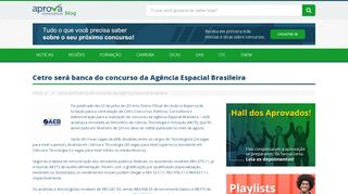 
                            7. Cetro será banca do concurso da Agência Espacial Brasileira ...