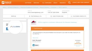
                            8. CEVA Logistics customer references of Reward Gateway