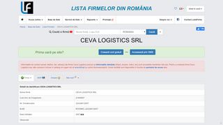 
                            10. CEVA LOGISTICS SRL din Dragomiresti Deal Str. De287 -, CUI ...