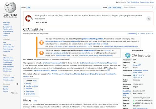 
                            8. CFA Institute - Wikipedia