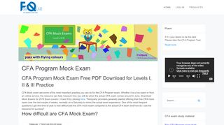
                            11. CFA Mock Exam Free Download PDF - Levels 1, 2 & 3 | FinQuiz