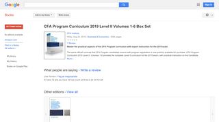 
                            7. CFA Program Curriculum 2019 Level II Volumes 1-6 Box Set