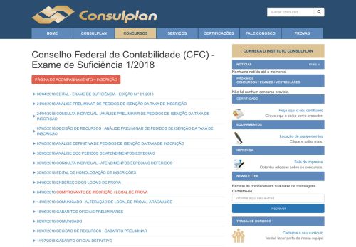 
                            7. (CFC) - Exame de Suficiência 1/2018 - Concurso - Consulplan