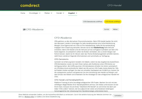 
                            6. CFD-Akademie - Angebot - CFD | comdirect.de