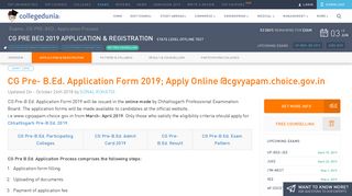
                            12. CG Pre- B.Ed. Application Form 2019; Apply Online @cgvyapam ...