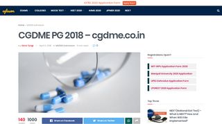 
                            6. CGDME PG 2018 – cgdme.co.in | Medical Entrance Exams