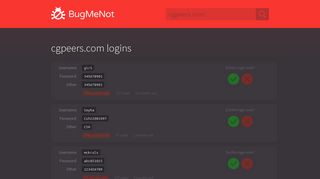 
                            11. cgpeers.com logins - BugMeNot