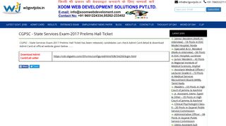 
                            8. CGPSC - State Services Exam-2017 Prelims Hall Ticket - w3govtjobs.in