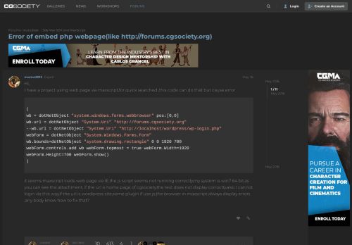 
                            10. CGTalk | Error of embed php webpage(like http://forums.cgsociety.org)