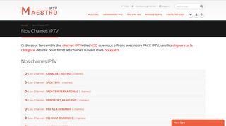 
                            4. Chaines IPTV | Bouquet channel IPTV | Maestro IPTV