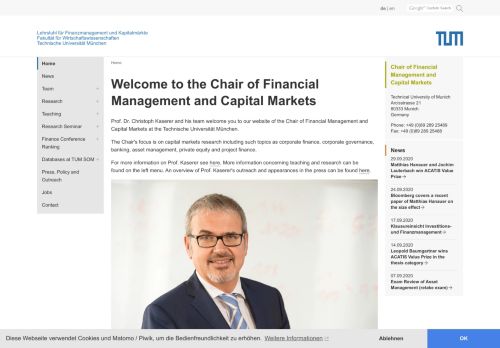 
                            12. Chair of Financial Management and Capital Markets: Thomson Reuters