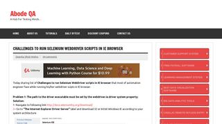 
                            12. Challenges to run Selenium WebDriver scripts in IE Browser - Abode QA