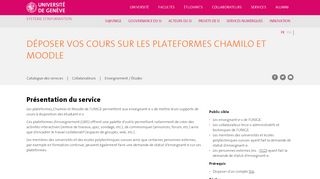 
                            4. Chamilo Moodle - Catalogue des services numériques - UNIGE